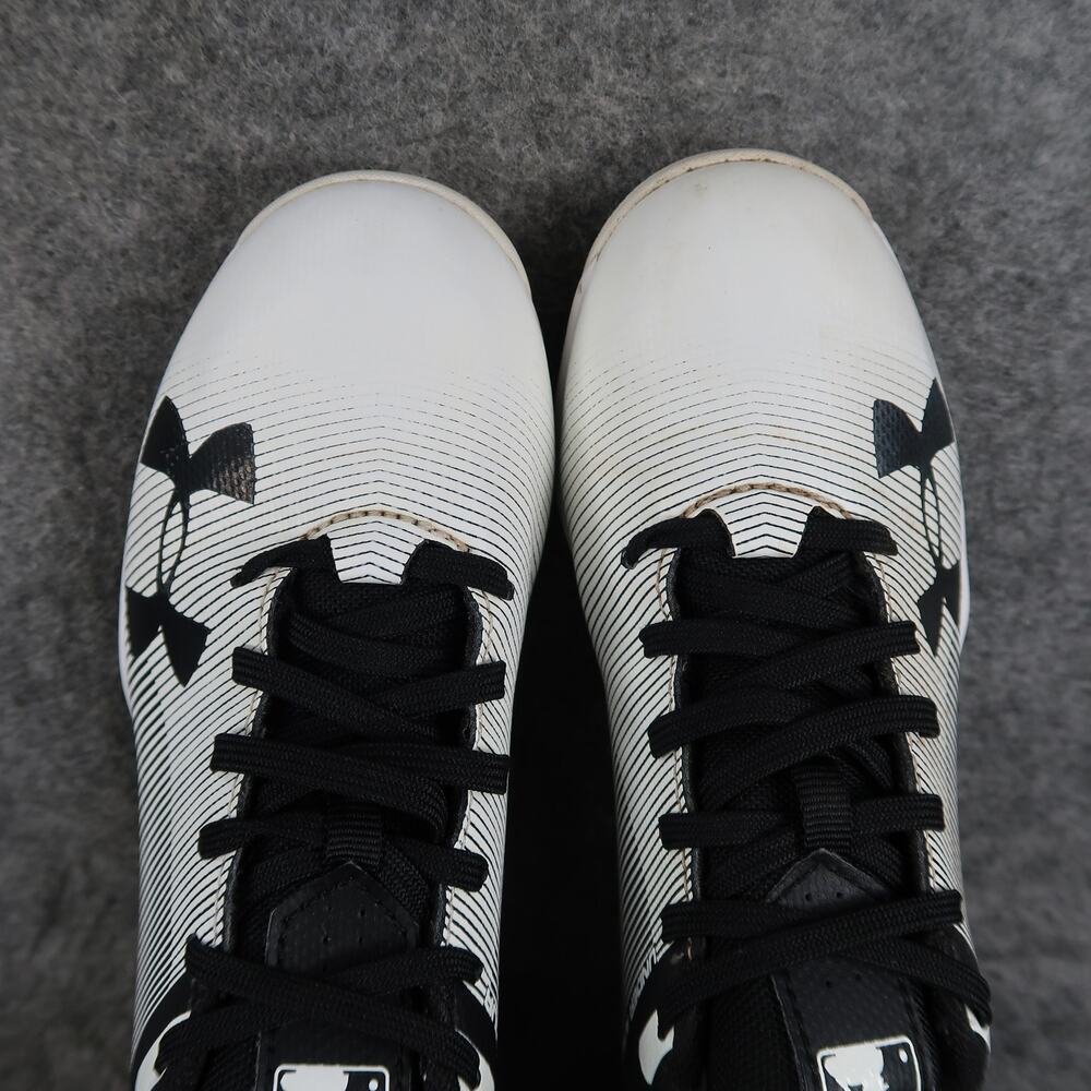 Under Armour Shoes Kids 1 Baseball Cleats Leadoff Low RM Black White Lace Up - Picture 7 of 12